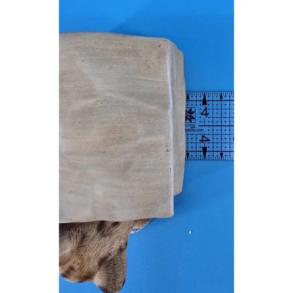 Vintage Mann Music Box Cat Paper Bag Plays "Memories" Kitten Japan 1982 Ceramic - Picture 9 of 9